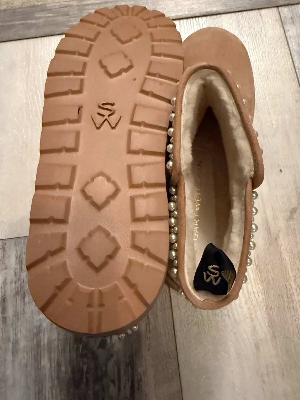 Stuart Weitzman NELLIE PEARL FLATFORM BOOTIE Size 7 NWT